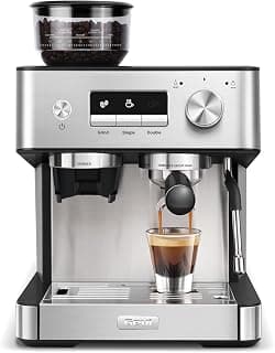Removable Water Tank, Powerful Milk Frother, Stable Pressure System For Crafting Silky Homemade Coffee Drinks