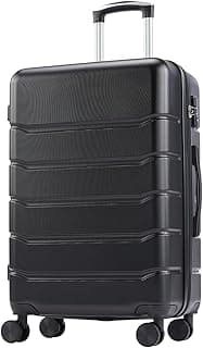 20 Inch Carry on Luggage, Lightweight Expandable Rolling Suit Case with TSA Lock, Hard Shell ABS Suitcase with Double Spinner Wheels, Black
