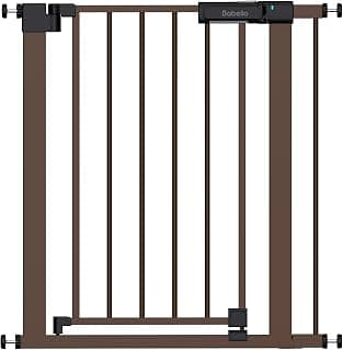 Pressure Mounted&Wide Door, Dual Lock with Indicator, Auto Close, Heavy Duty, Easy Install for Doorways, Kitchens, Brown