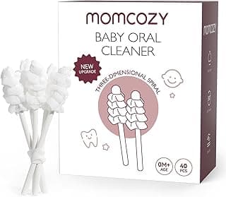 Momcozy Baby Tongue Cleaner Baby Toothbrush Disposable Oral Cleaner 40Count | Baby Oral Cleaner, Toddler ToothBrush for Tooth Mouth Gum Clean, Baby Essentials for Newborn, Baby Mouth Cleaner Newborn