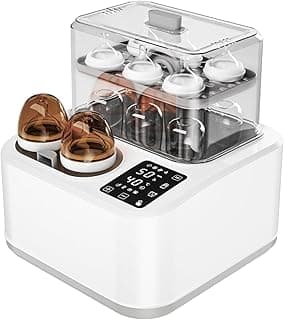 Baby Bottle Warmer,8-in-1 Smart Fast Baby Milk Warmer with LCD Timer for Breastmilk or Formula, Accurate Temperature Control, with Defrost, Sanitizer and Dryer, Keep, Heat Baby Food Jars