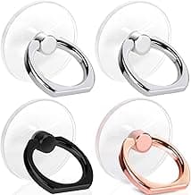 Transparent, 360° Rotation Adhesive, Finger Ring Stand, Clear Kickstand, Compatible with Most Phones, Tablet and Case