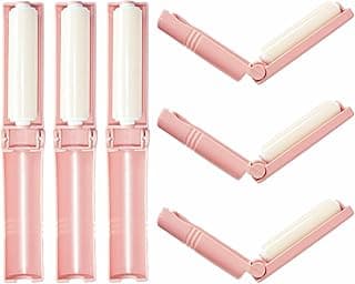 Mini Reusable Lint Roller 6 Pack, Washable Sticky Gel Lint Remover, Pink | Portable & Easy Carry, Foldable Design, Washable Sticky Gel, For Clothes & Luggage, Travel Ready