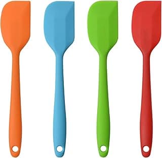 Silicone Spatulas, 11 inch Rubber Spatula Heat Resistant Seamless One Piece Design Non-Stick Flexible Scrapers Baking Mixing Tool (4 Piece)
