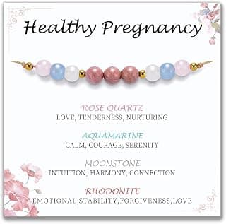 Healthy Pregnancy Gifts Natural Stone Bracelets for Pregnant Women, Pregnancy Gifts for Expecting Mom & First Time Mom, Mothers Day Christmas Jewelry
