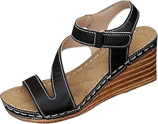 Hidden Gem Find: Womens Sandals Dressy Wedge Sandals Comfortable 2026 Summer Heels Open Toe Casual Shoes Spring Elegant Ladies Sandal