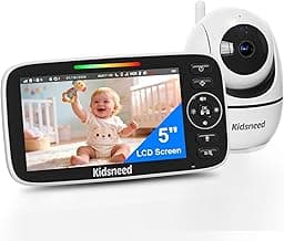 Kidsneed Baby Monitor with Camera and Audio - 5 inch 720P Video Baby Monitor, No WiFi, 48H Battery Life, Night Vision, Two Way Talk, Remote Pan Tilt Zoom, Thermal Monitor,1000 ft Range (530)