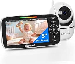 Kidsneed Baby Monitor with Camera and Audio - 5 inch 720P Video Baby Monitor, No WiFi, 48H Battery Life, Night Vision, Two Way Talk, Remote Pan Tilt Zoom, Thermal Monitor,1000 ft Range (530)