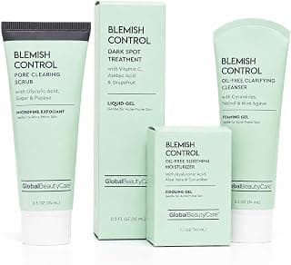 Global Beauty Care Blemish Control Oil-Free Skin Care Routine Bundle Kit | Supports Clearer-Looking Skin, Cleanses Pores, Helps Smooth Skin Texture, Hydrates & Balances, All Skin Types, 4-Piece Set