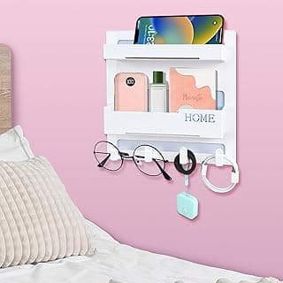 CHENYAOAI Bedside Shelf Accessories Organizer, Wall Mount Self Stick On, Cute Room Decor Aesthetic, Girls Room Decor, Cool Stuff for Bedroom Storage and Organization