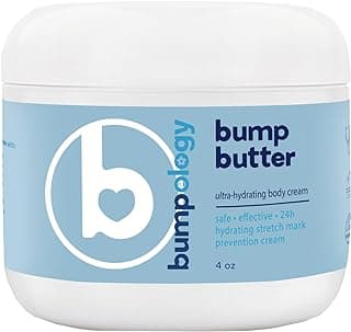 Bumpology Bump Butter, Hydrating Belly Balm for Pregnancy, Stretch Marks & Dry Skin, 3-in-1 Moisturizer with Shea & Cocoa Butter, & Vitamin E, Vanilla Scent, 4 oz