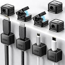 aprx 0.3in Cable Compatible,Strong Adheive Wire Holder Keeper,Easy Open Phone Charger Holder for Car Desk Nightstand Office