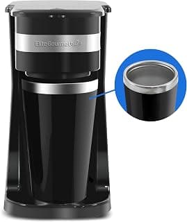 Amazon's Choice: Includes 14oz stainless steel interior thermal travel mug, reusable filter - compatible with coffee grounds