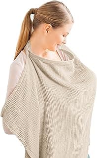 Budget Find You Need: Konssy Muslin Nursing Cover for Baby Breastfeeding, Breathable 100% Cotton Breastfeeding Cover with Rigid Hoop for Mother Nursing Apron, Multi-use Carseat Canopy (Summer Wheat)