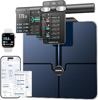 RENPHO Smart Scale for Body Weight, TFT Handle Display, Rechargeable | 8-Electrode Scale, Voice Broadcast, 50+ Metrics, Body Composition Scale with Muscle Mass, FSA Eligible HSA, MorphoScan Nova