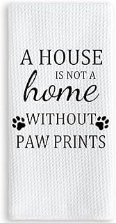 TNUW Dog Themed Gifts Kitchen Towels 16'24', Dogs Mom Gifts for Women, Dog Decorations for The Home, House Warming Gift New Home, Paw Prints Kitchen Tea Hand Towels