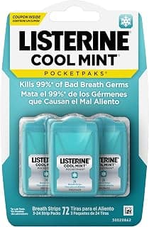 PocketPaks Breath Strips, Cool Mint, 24-Strip Pack, 3 Pack | Breath Freshener, Dissolves Instantly, Kills 99% of Bad Breath Germs, Travel Essentials