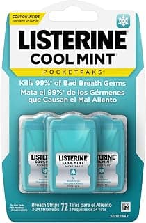 PocketPaks Breath Strips, Cool Mint, 24-Strip Pack, 3 Pack | Breath Freshener, Dissolves Instantly, Kills 99% of Bad Breath Germs, Travel Essentials