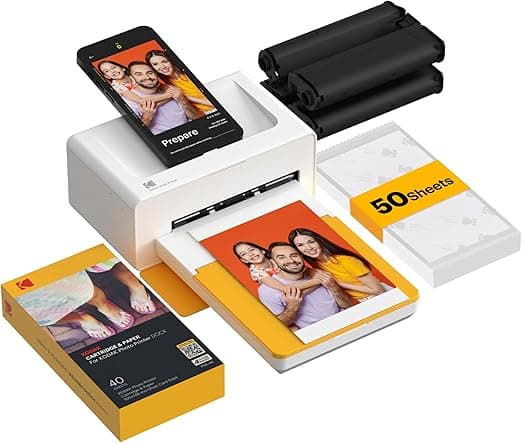 Amazon Deal Alert: KODAK Dock Plus 4x6'' Photo Printer, 50 Sheets, Docking & Bluetooth Smartphone Printer for iPhone & Android, Instant Color Prints, 4PASS Dye Sublimation