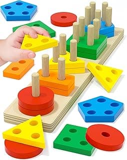 Budget Find You Need: Tonberless Montessori Toys for 1 2 3 Year Old Boy Girl, Toys for Ages 2-4 Toddlers Kids Baby, 1 2 Year Old Boy Girl Birthday Gifts, Wooden Learning Puzzles Shape Sorter Toys for Toddlers 1-3