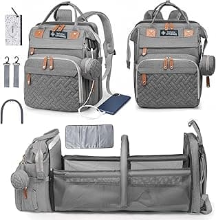 Diaper Bag with Changing Station - Baby Essentials Bag with Changing Pad, Stroller Straps & Pacifier Case Multifunction Diaper Bag for Mom - Baby Shower Gifts Travel Backpack for Newborn Essentials