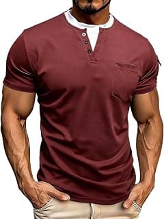 Amazon Deal Alert: Mens Henley Shirt Short Sleeve Casual Loose Pullover Top with Pockets Breathable Blouses for Spring Summer 2026