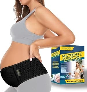 Abdominal Binder Back Brace - Relieve Back, Pelvic, Hip Pain for Pregnancy Recovery (Black,One Size)