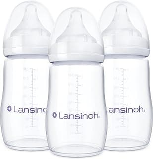Medium Flow Nipples (M), Breastfeeding Bottle with NaturalWave Design, BPA-Free Plastic, Baby Essentials