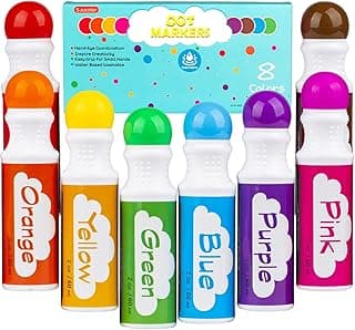 Dot Markers for Toddlers Kids, Bingo Daubers Washable Art Markers 8 Colors | Toddlers Arts and Crafts Supplies, Kids Painting Drawing Coloring Supplies, Dot Paint Craft Kit Preschool Learning,Non-Toxic