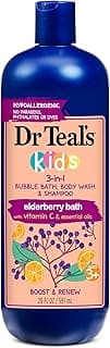 Dr Teal's Kids 3-in-1 Elderberry Bath: Bubble Bath, Body Wash & Shampoo, 20 fl oz