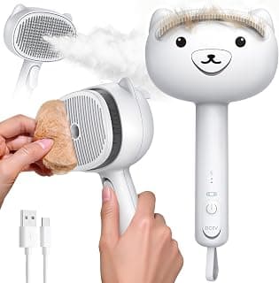 Dog Brush, primecat, Cat Brushes for Shedding, USB Rechargeable, for Grooming & Haired Pets, Dogs & Cats, White