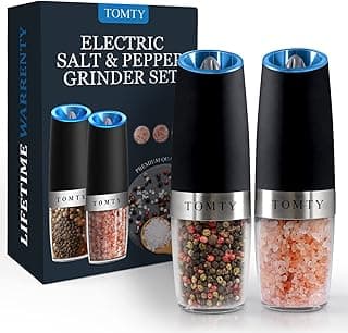 Amazon Deal Alert: Gravity Electric Salt and Pepper Grinder Set White Elephant Gifts for Women Who Have Everything Grilling Men Kitchen Gadgets Housewarming Holiday Cooking Adults Idea Battery Operated Shakers Automatic