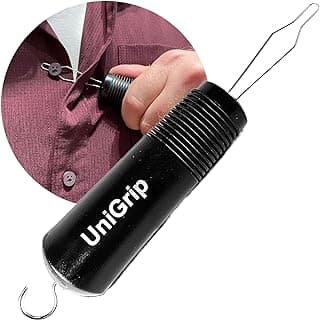 UniGrip 2 in 1 Button Hook and Zipper Pull. One Hand Button aid Dressing Assist Device. Adaptive aid Helps with Dressing oneself After arm Injury, Arthritis, Stroke, Parkinson's or Other Disability.