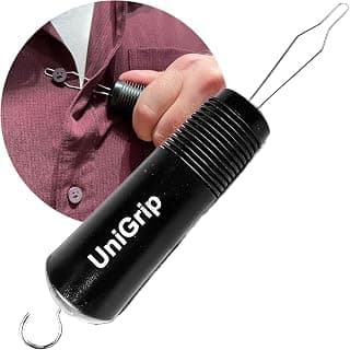 UniGrip 2 in 1 Button Hook and Zipper Pull. One Hand Button aid Dressing Assist Device. Adaptive aid Helps with Dressing oneself After arm Injury, Arthritis, Stroke, Parkinson's or Other Disability.