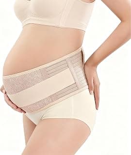 Double Support Belt, Adjustable, Soft, Breathable, Comfortable Belly Bands, Pain Relief for Back, Pelvis Support