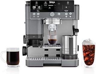 Ninja Luxe Café Premier Espresso & Rapid Cold Brew, Gunmetal, ES601GM | Drip Coffee, Built-in Coffee Grinder, Hands-Free Milk Frother, Assisted Tamper for Cappuccinos & Lattes