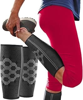 Sparthos Calf Compression Sleeves, Shin Splint Relief Men, Women - Black-XL | Leg Compression Sleeves (1 Pair), Varicose Veins, Pain & Cramp Recovery, Air Travel, Nurses, Maternity, Running, Soccer