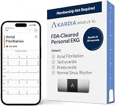 Detects 4 Arrhythmias, FDA-Cleared Heart Monitor, Medical-Grade Results in 30 Seconds, Works with Smartphones and Tablets