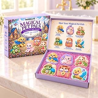6 Handmade Pet Bath Bombs with Colorful Fizz & 6 Playful Scents – Fun Bath-Time Gifts for Kids & Teen Girls