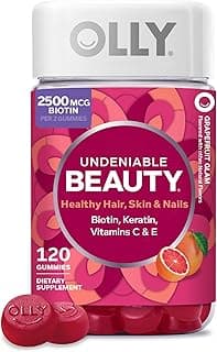 OLLY Hair Skin and Nails Gummies, Undeniable Beauty, Biotin - 120 Count