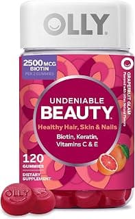 OLLY Hair Skin and Nails Gummies, Undeniable Beauty, Biotin - 120 Count