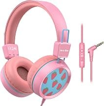 New Bee Kids Headphones Wired for School with Mic, Safe Volume Limited | Foldable, Stereo Sound, Lightweight Headphones for Girl/Mac/Android/Kindle/Tablet/Pad