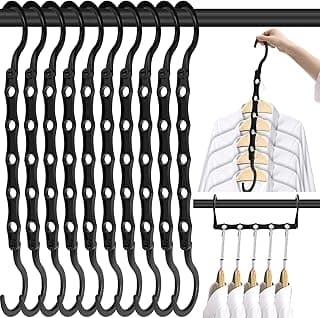 Heavy duty ABS plastic, 360° swivel hook, magic cascading multi slots, dorm apartment RV seasonal shirts pants coats sweaters