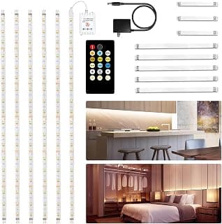 Dimmable,2700K-6500K Dual-Color Tunable White,Timing,24V Adapter,Under Cabinet LED Lights for Bedroom,Kitchen,Counter,9.8ft