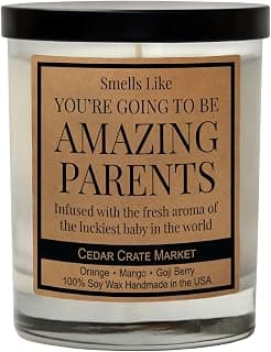 New Parents Gifts for Couples, Her, Him, Gender Reveal Gifts for Parents to Be, New Mom, Dad, Pregnancy, Unique Present for Expecting Mom, Dad, Mother's Day & Father's Day, 100% Soy Wax - Made in USA