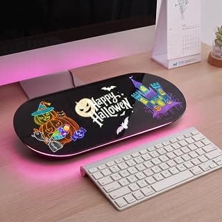 Glass Surface/Notepad with 1 Drawer/ Desk Organizers/ for Office, Home, School Supplies, Halloween Decor