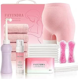 We Are Obsessed With This: Postpartum Recovery Kit for Mom After Birth, Recovery Essentials with Peri Bottle, Cooling Spray, 4 Disposable Underwear, 30 Pad Liners & Hot Cold Packs
