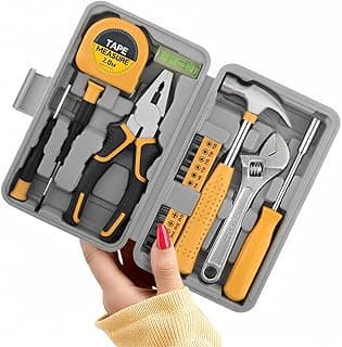 20 Pcs Small Basic Tool Kit, Compact Home Tool Set with Mini Tool Box, Ideal for Household Repairs, Office Maintenance, Simple DIY, General Tools User-friendly for Beginners, Women & Students