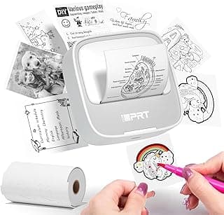 iDPRT Sticker Printer, Portable Sticker Maker Machine, Mini Inkless Bluetooth Thermal Printer for iPhone & Android, Pocket Printer for Labels, Barcodes, DIY Journaling, Kids Gift, Gray