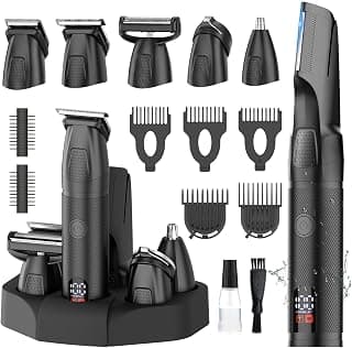 Professional Manscape Trimmer,Multifunctional Mens Grooming Kit,Wet/Dry,No Nick,Rechargeable,Charges Via Type-C Dock